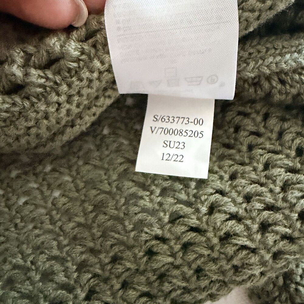 Banana Republic Women’s Open Stitch Knit Sweater Vegan Green Size Medium - Picture 8 of 12
